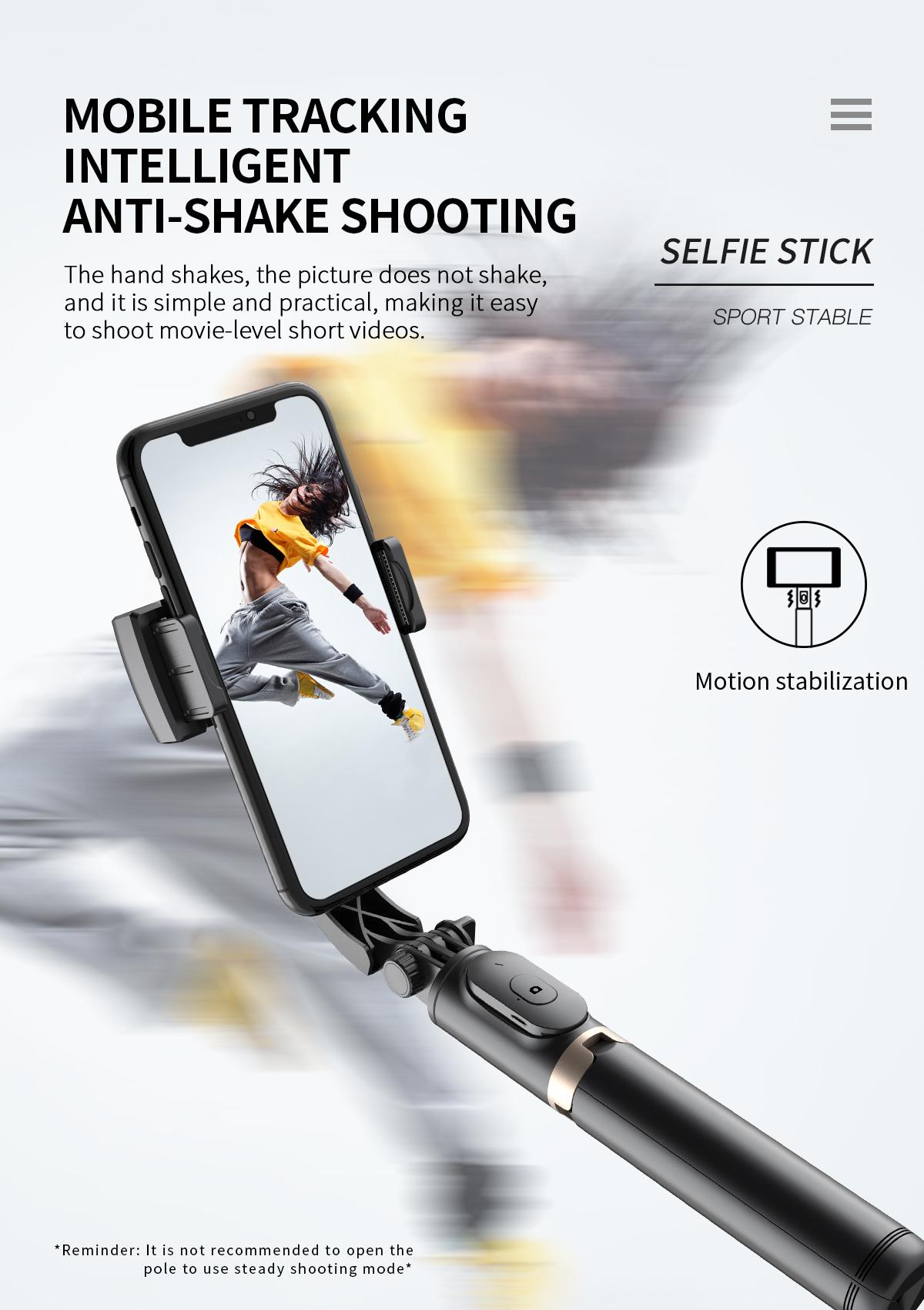 Handheld Gimbal Smartphone Bluetooth Handheld Stabilizer with Tripod Selfie Stick Folding Gimbal Android & Iphone
