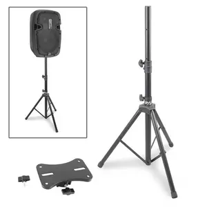 Tripod Speaker Stand, Elevates Sound, Adjustable Steel, 35mm Compatible