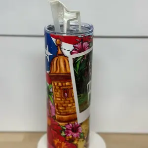 DtMf 20 oz Stainless Steel Tumbler with 3d topper Reusable Straw - Bottle, Plastic