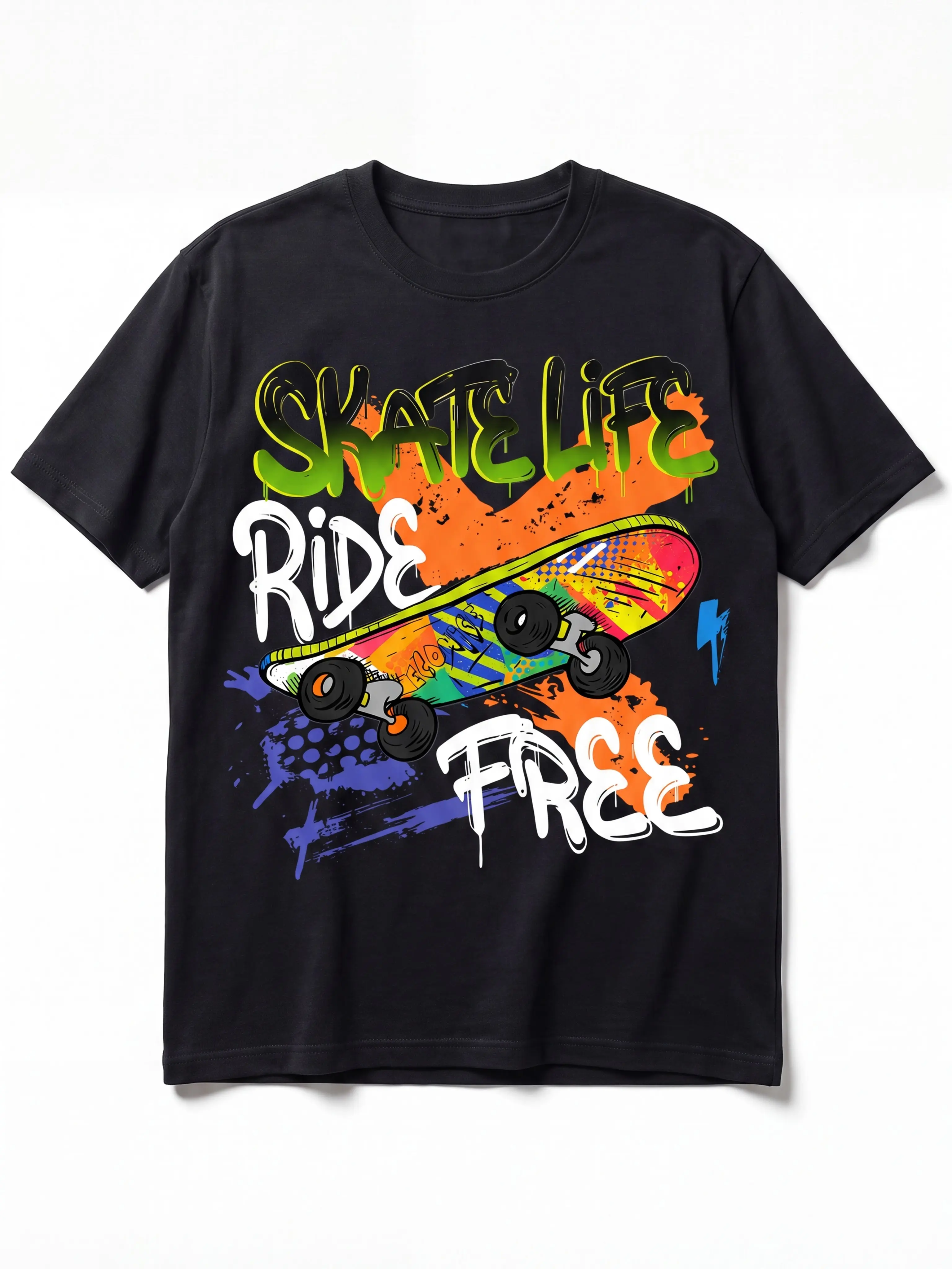 "Skate Life - Ride Free" Graphic T-Shirt