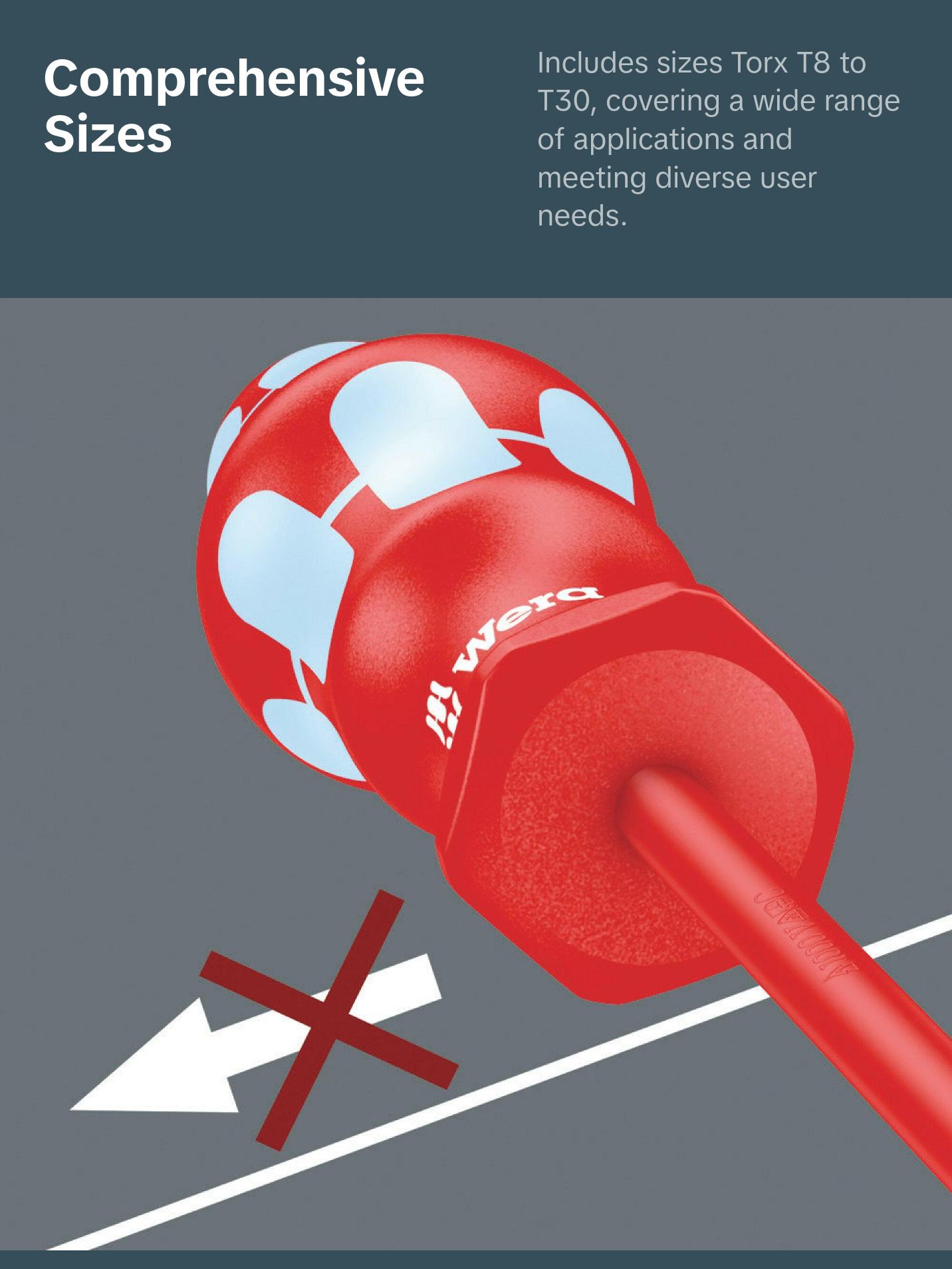 Wera 3167 i/7 TORX® Screwdriver set, stainless and rack, 7 pieces