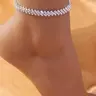 Rhinestone Decorated Anklet for Women As Gift, Summer 2024 Fashionable Adjustable Chain Anklet, Trendy Jewelry
