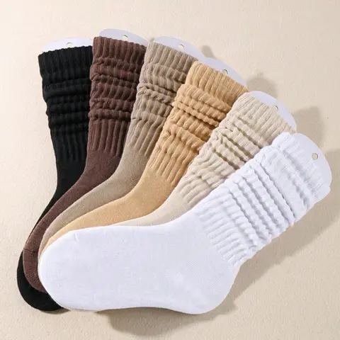 6 Pairs Comfortable Versatile Socks Set, Casual Knit Socks, Soft Breathable Casual Daily Wear, Fitted Socks for All Seasons
