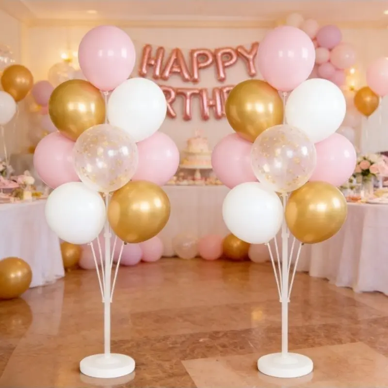 Balloon Column Stand Set (2 Pieces), 53.15" and 64.96" Sizes, Balloon Expander with Weighted Base, Holds 13 and 19 Balloons, Perfect for Events, Balloon Stand Kits