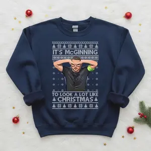 Johnn McGinnn Christmas Sweatshirt, Ugly Xmas Jumper Football Fans Holiday Gift, Soccer Lover Christmas Top, Xmas Football Gifts