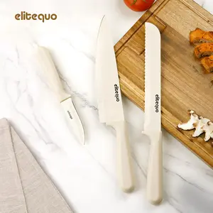 ELITEQUO  3Pcs Kitchen Knife Set, Ultra Sharp High Carbon Stainless Steel Chef knife set, Chefs knife, Utility Knife, Paring Knife