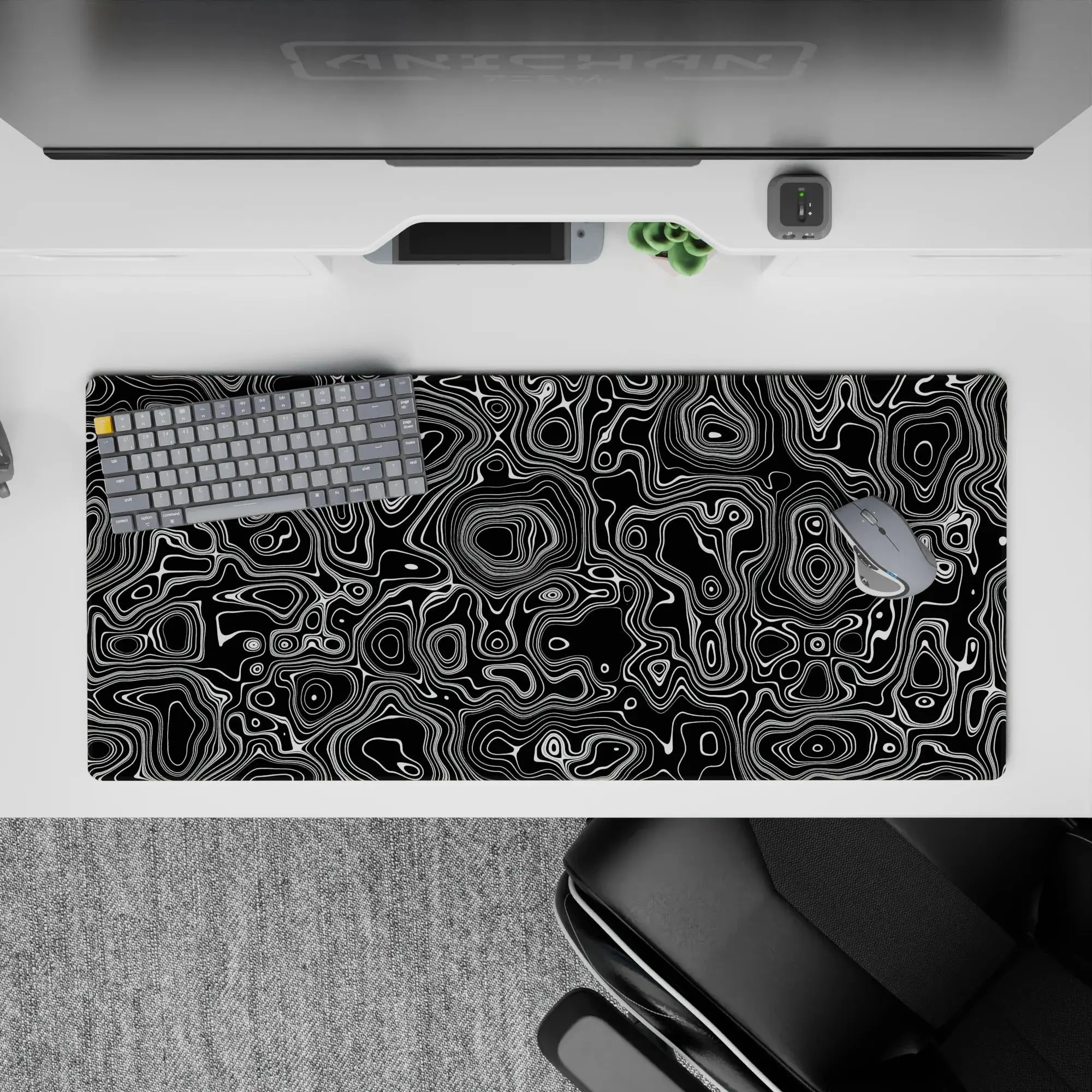 [SALE UP TO 30%]Topographic (Topo) Desk Mat - Contour Pulse, Mouse Pad for Anime Fan, Gaming Desk Accessories, Large Computer Pad, Desk Decor