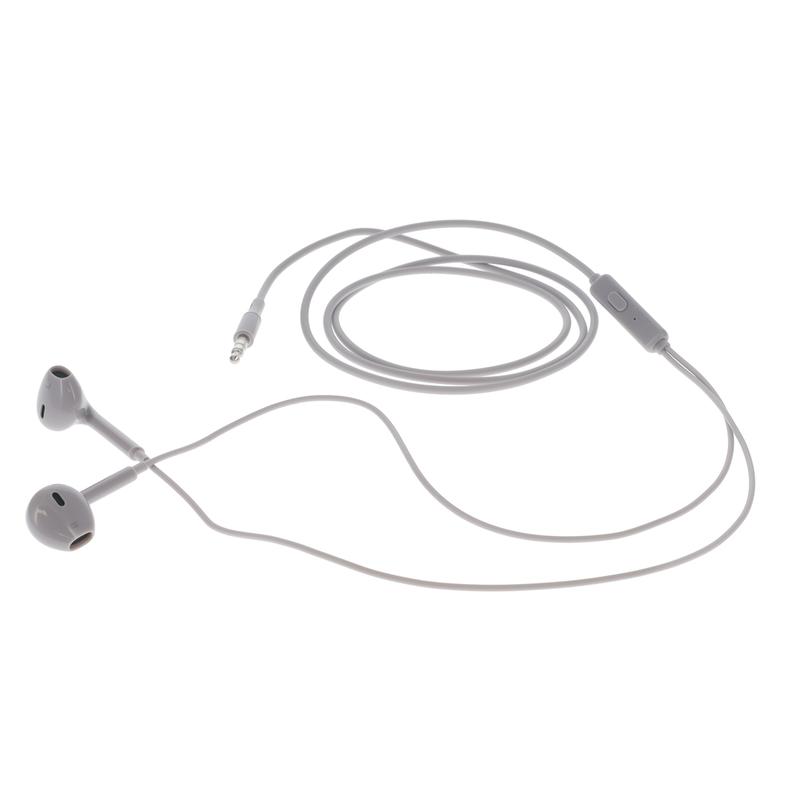 Metallic Universal Ergonomically Designed 3.5mm Jack Open-Ear Hands-Free Wired Headphones RVWE35MET, 360 Stand Earbuds with Mic, Volume Ctrl, Hi-Fi Audio, Adjustable Extended Listening, Compatible with iPhone iPad Android Phones Tablets & Music Devices
