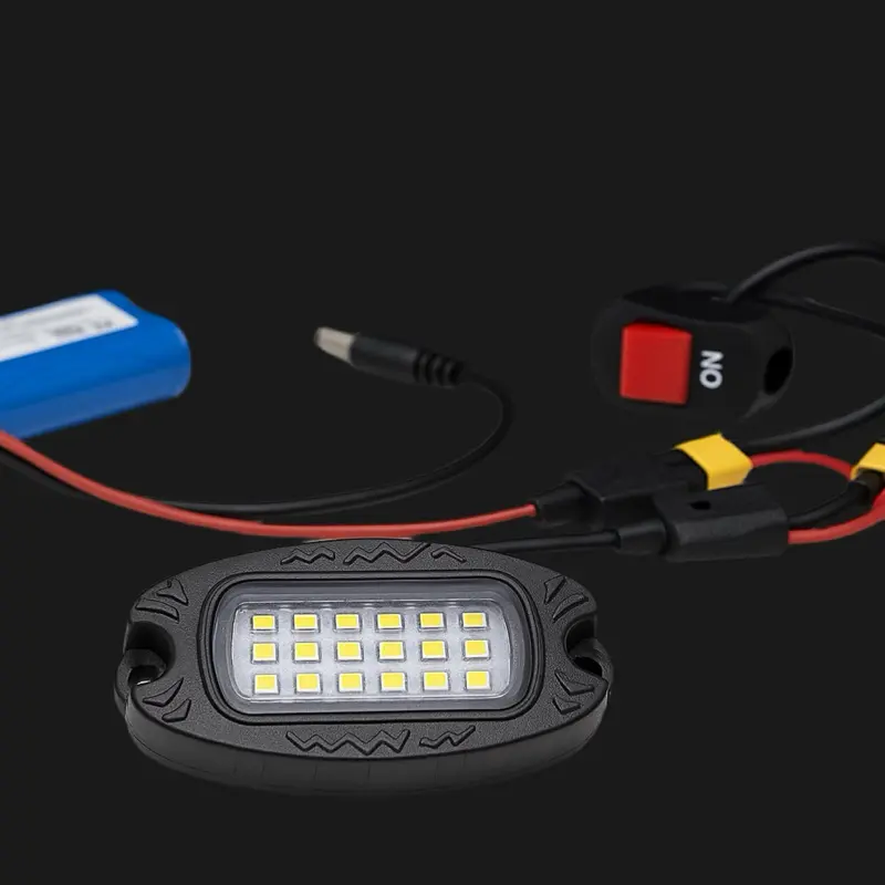 Rechargeable Lithium Powered Rock Light with Switch and Breaker - Battery Included