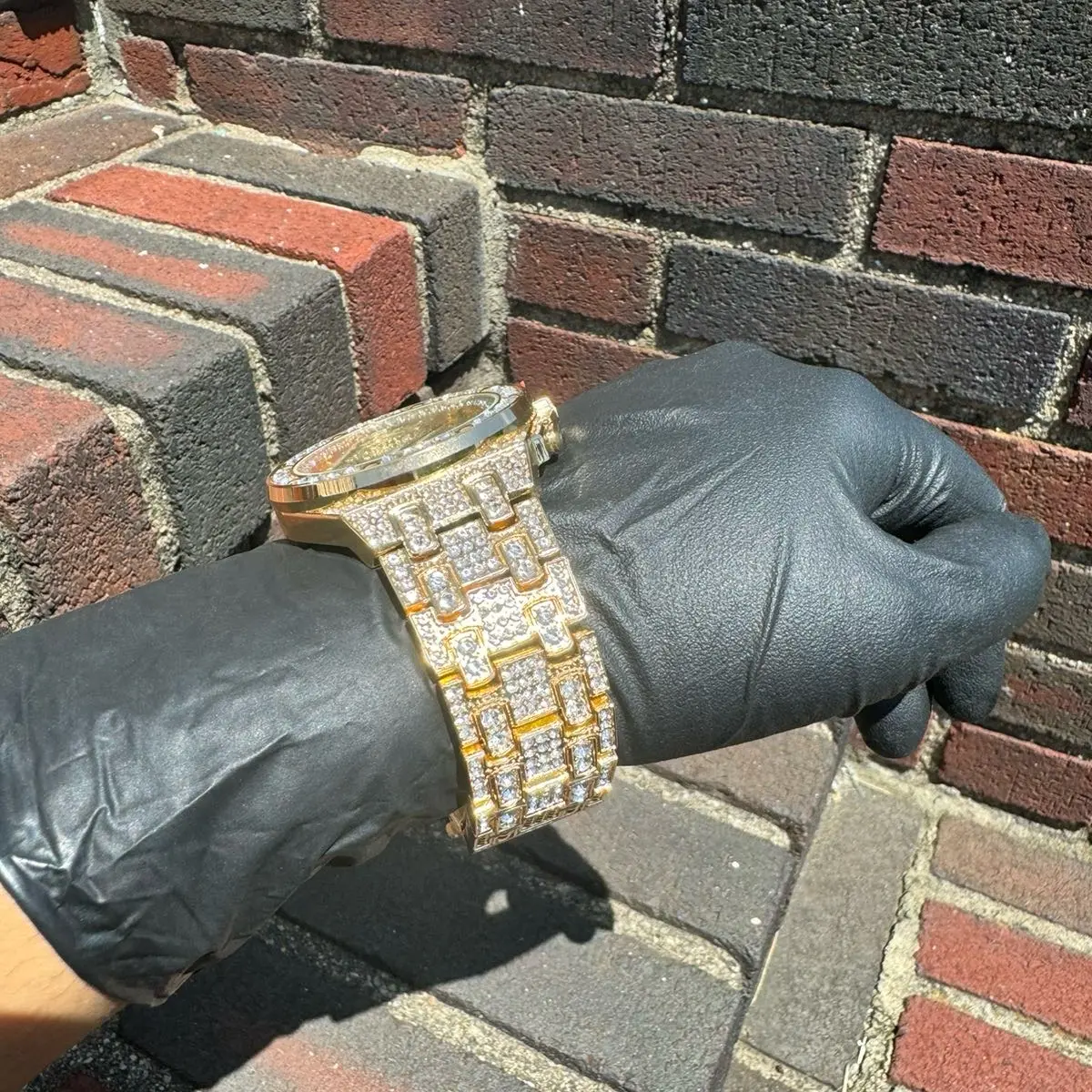 Luxury Hip Hop Iced Out Watch 18K Gold IPG Plated (NEEDS NEW BATTERY) 18K Gold Diamond Drip Watch - Diamond Octagon watch - iced  main image 3