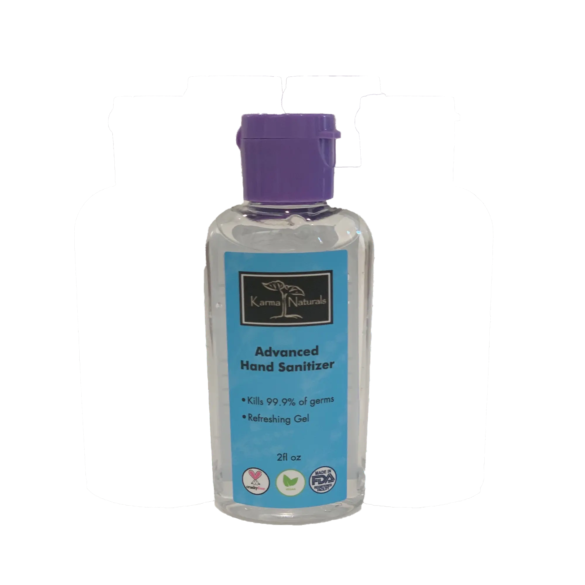 Karma Naturals Advanced 2oz Alcohol-Based Vegan Cruelty-Free Germ-Killing Hand Sanitizer Liquid for Personal Hygiene