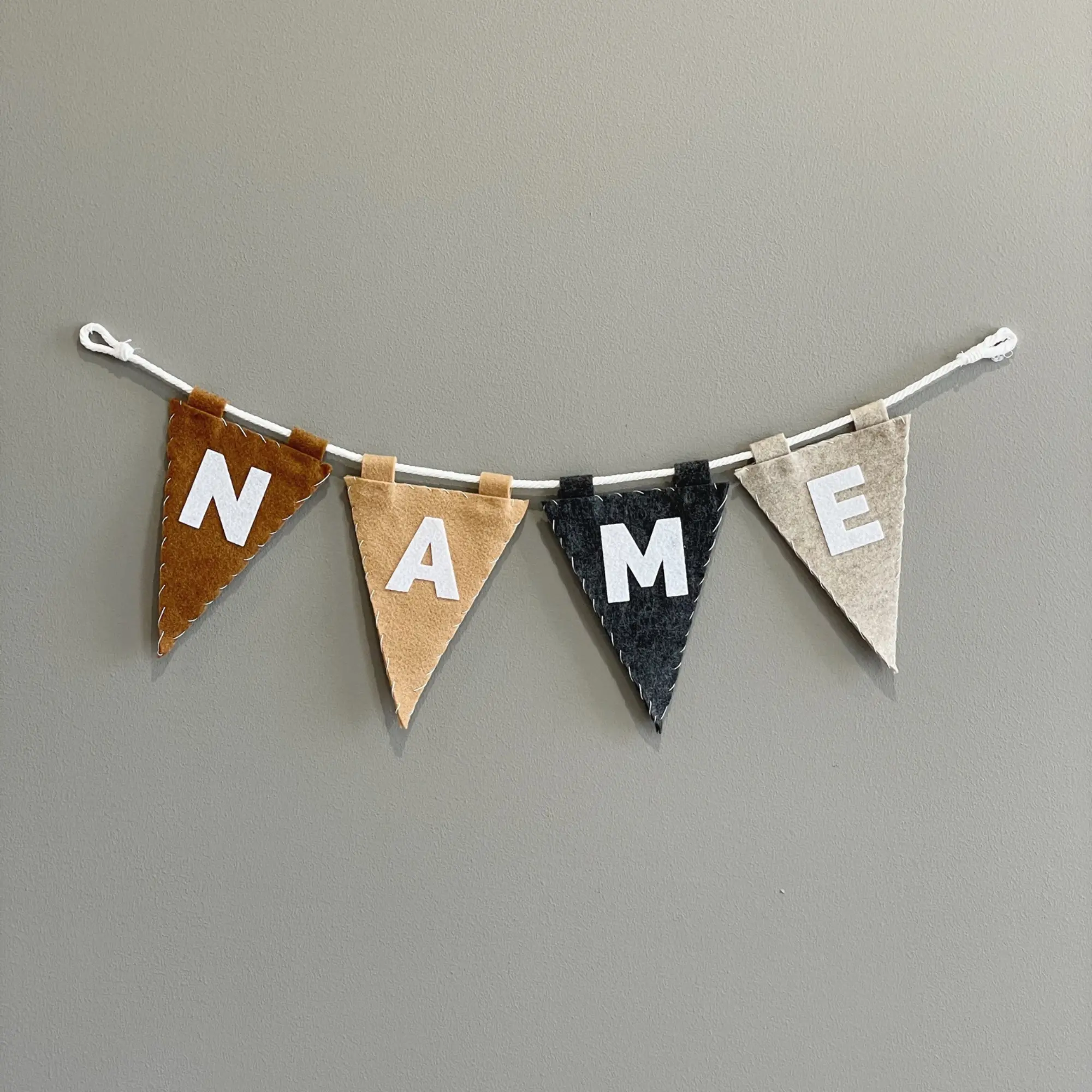 Custom Name Felt Banner, Personalized Felt Banner, Kids Bedroom, Kids Decor, Neutral Banner, Nursery Decor