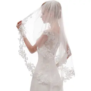 Women's Short 2 Tier Wedding Bridal Veil With Comb L24