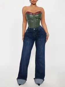 Tall On My Radar Cuffed Straight Leg Jeans - Dark Wash
