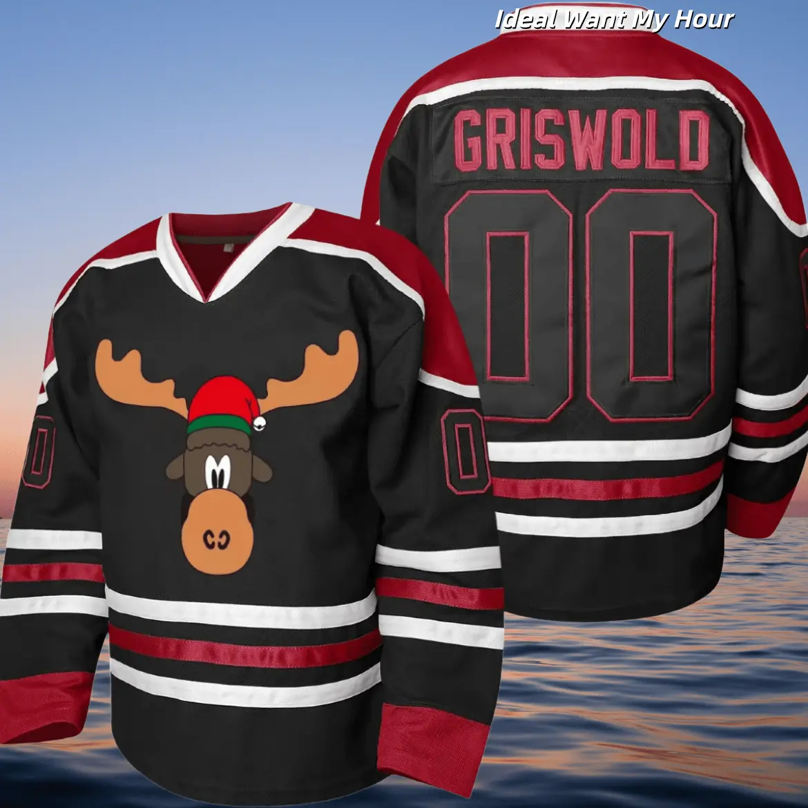 [FallFreshnesslGriswold Moose Clark #O0Christmas Hockey Jersey-X-Mas VacationStitched Letters & Numbers, Fan Apparel,Breathable Polvester,