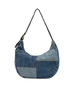 Lou Hobo Bag - Denim Patchwork