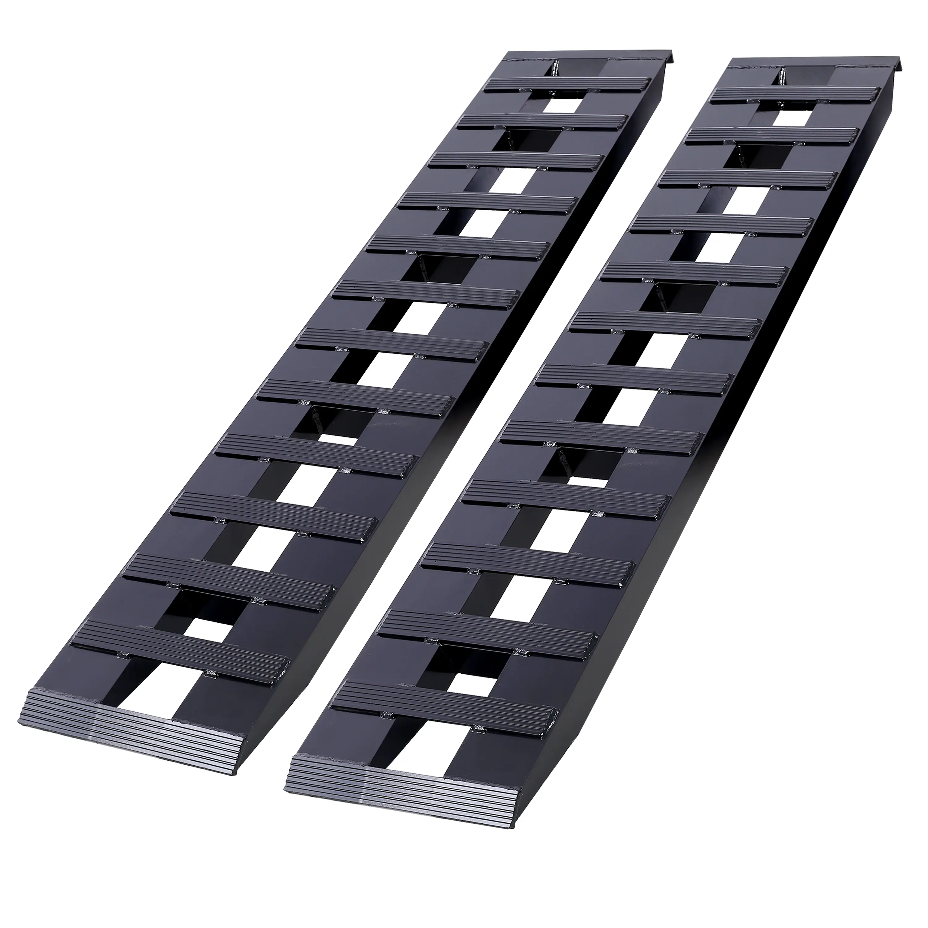 Heavy-Duty Aluminum Load & Unload Ramps (2-Piece Set) - 72 inches x14 inches, 8800 LBS, Black Coated, Top Hook Ends, Welded Joints, Trailer Loading Tools for Loading Vehicles, Motorcycle, ATV/UTV, Anti-Rust Coat