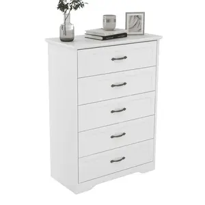 Gaomon 5-Drawer Storage Cabinet Chest - Neutral Finish, Sturdy MDF Frame, Spacious Home Organizer for Bedroom, Office Organization, Five Drawers