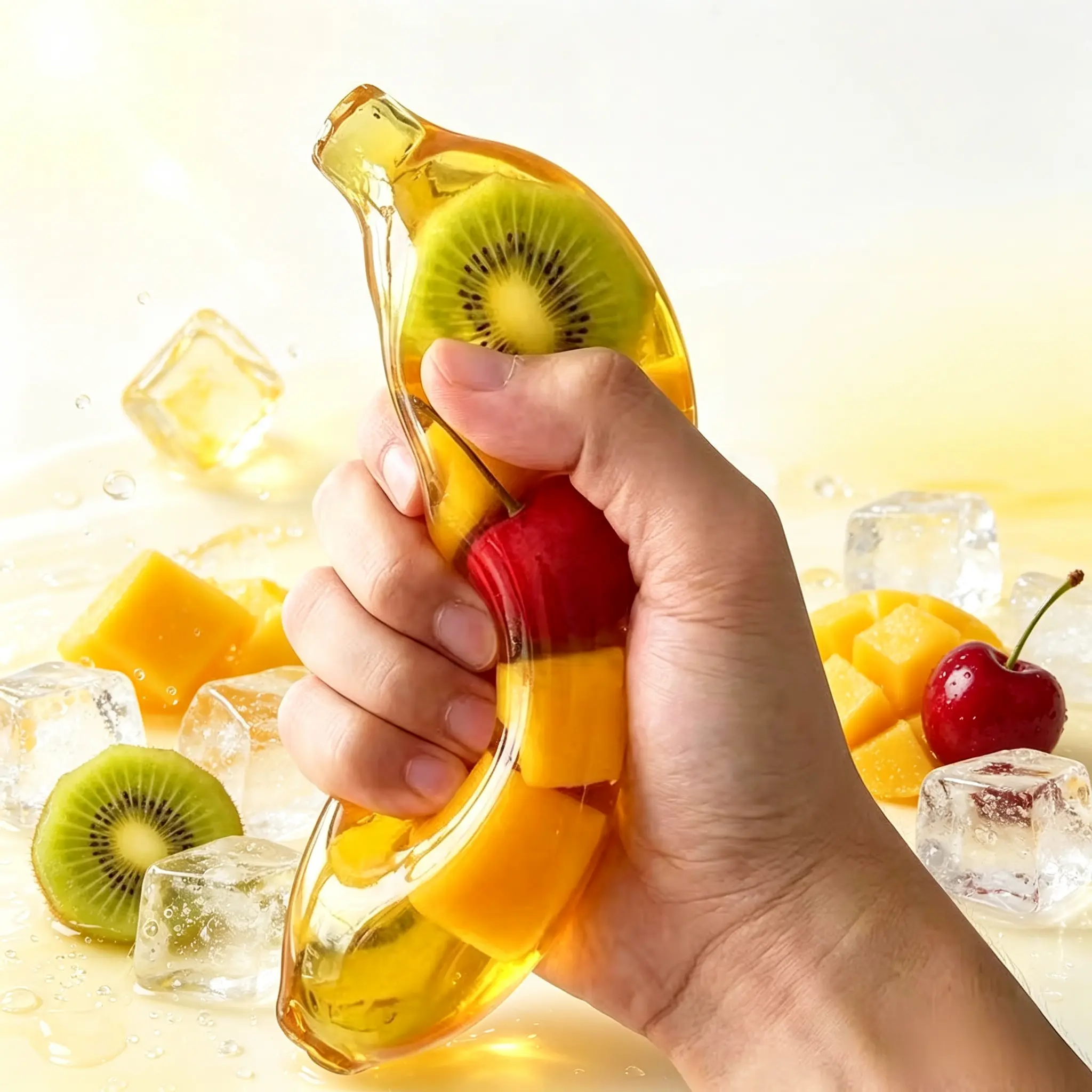 Banana Squishy Clear Maltose Soft Fruit Squeeze Stress Relief Fidget Toy Sensory Toy for Gift