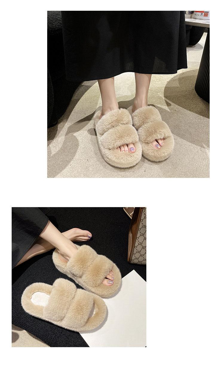 Women's Plush Open-Toe Mule Slippers with Thick Sole - Comfortable & Warm for Home & Casual Outings