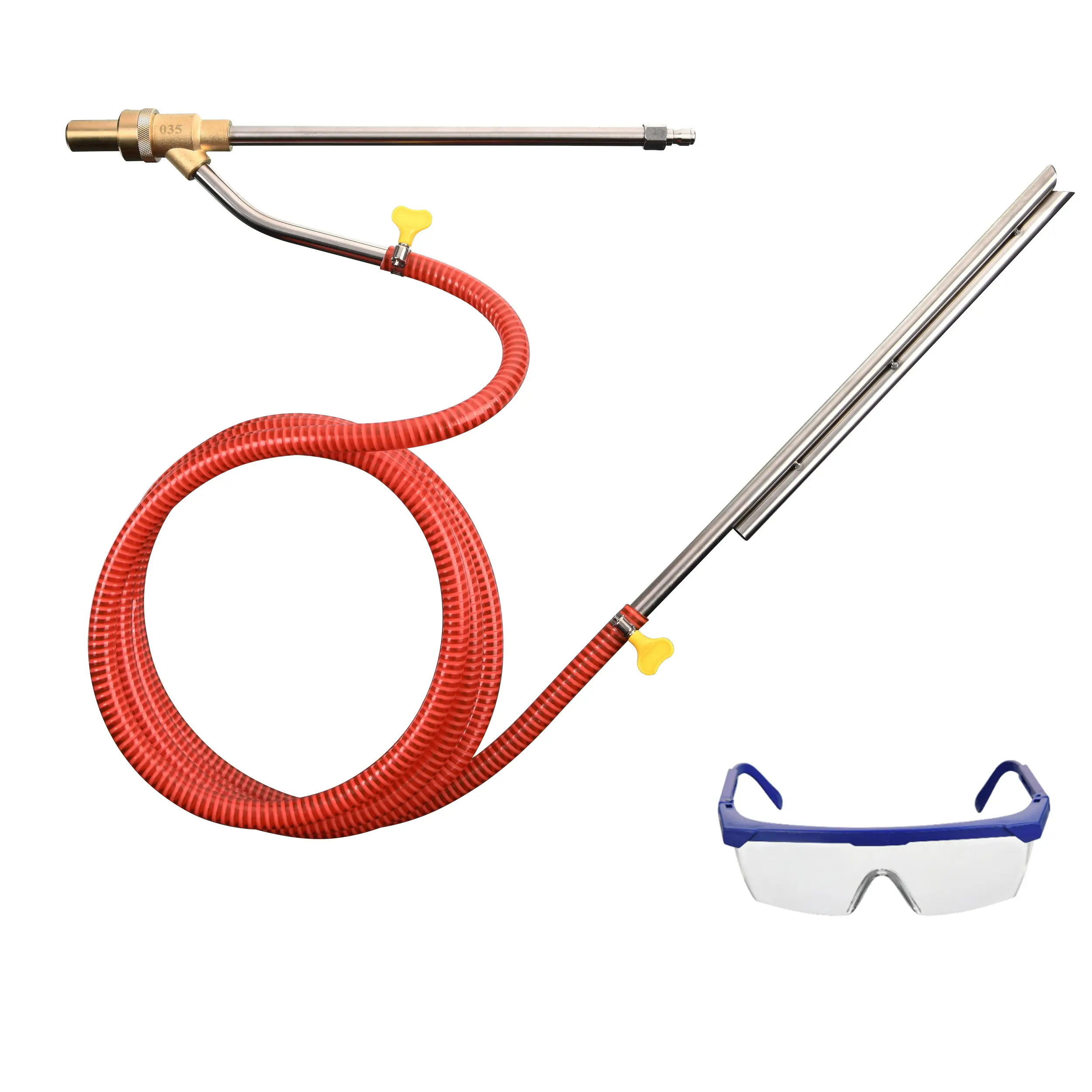 Tool Daily Heavy Duty Cleaning High Pressure Washer Sandblasting Kit - Wet Sand Blaster Power Washer Attachment, 5000 PSI Sprayer, 1/4 in Quick Connect Set, Rust Removal Kit with Goggles, Hose, Wand, Father's Day Gift
