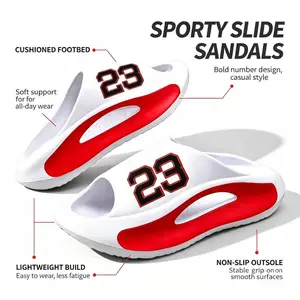 Men's Cloud Slides, Platform EVA Sport Sandals with Hollow Cutout, Thick Cushioned Non-Slip Sole for Summer, Gym & Beach, Shoe, Footwear Walking Shoes Flipflop