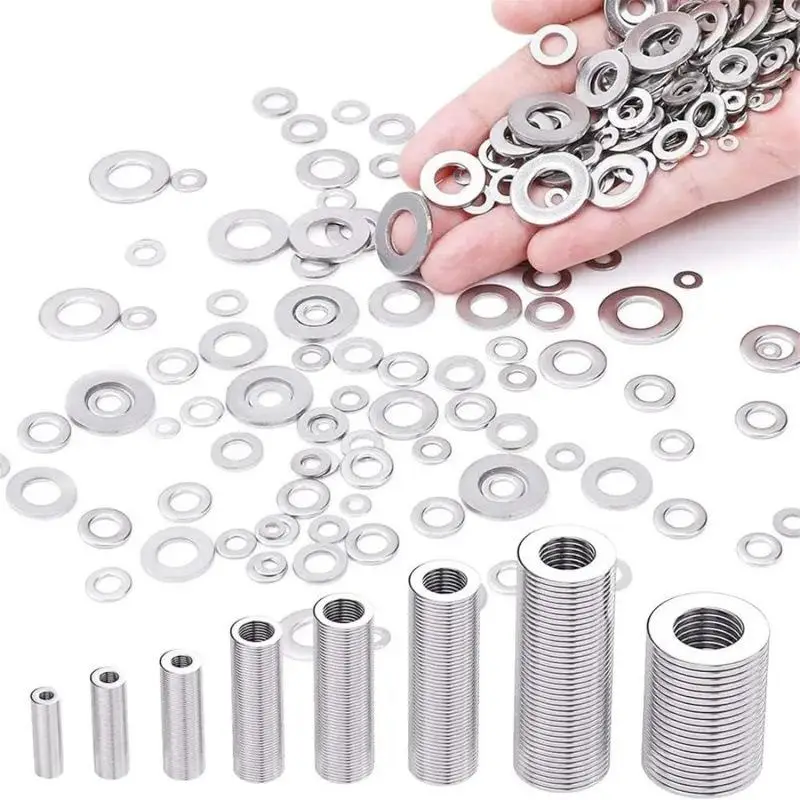 Stainless Steel Washer Set, 80pcs O-ring Gasket Fasteners Set, Durable Material Gasket Set for DIY Projects, Mechanical, Electrical, Professional & Ho