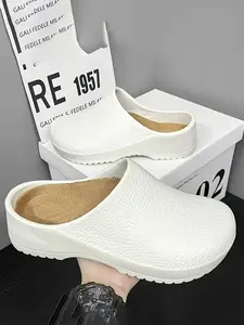 Unisex Large Size High-Quality Kitchen Work Shoes, Durable Mule Slippers, Thick Padding, Easy Clean Design, Food Service & Casual Use, Footwear
