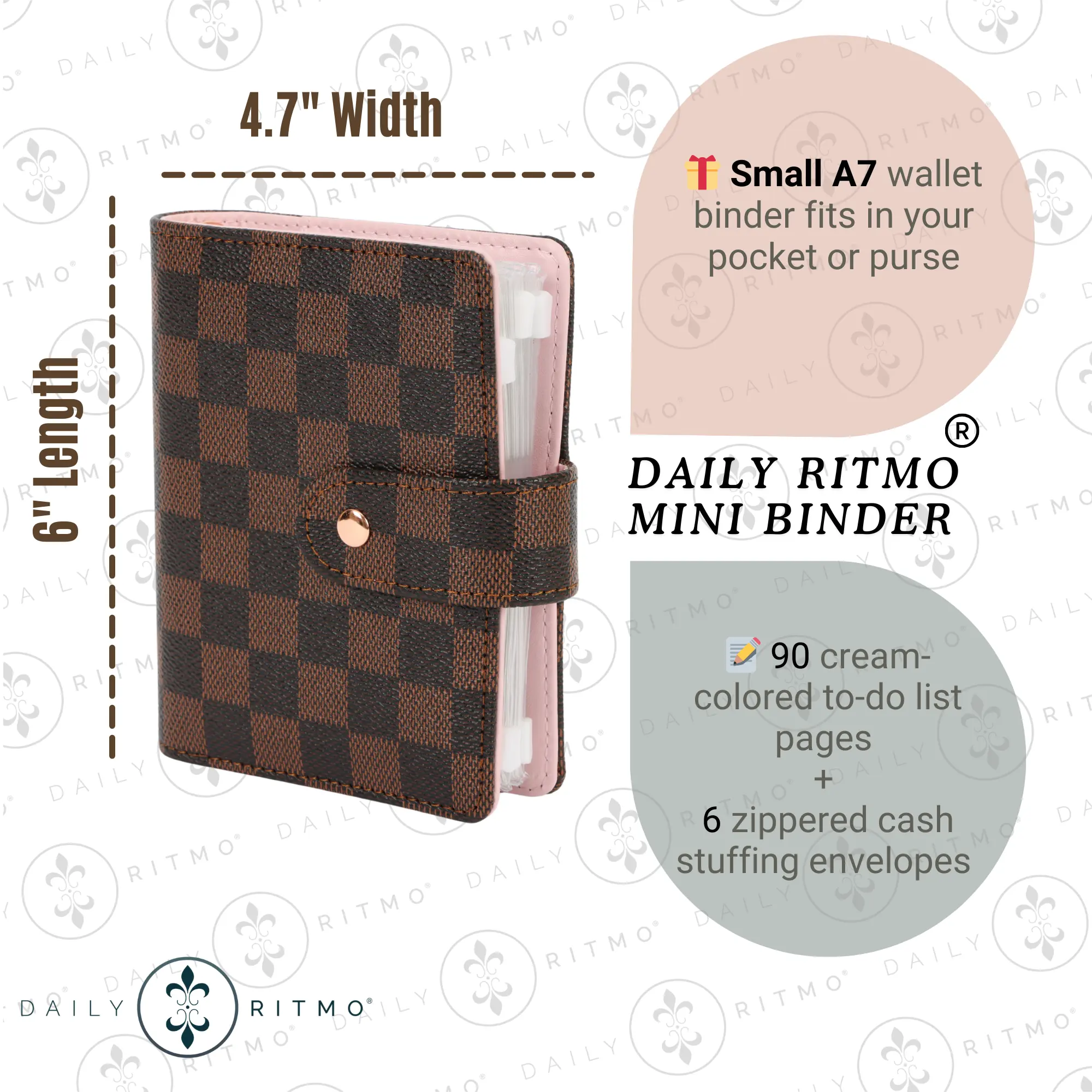 DAILY RITMO Mini Checkered A7 Wallet detail 2