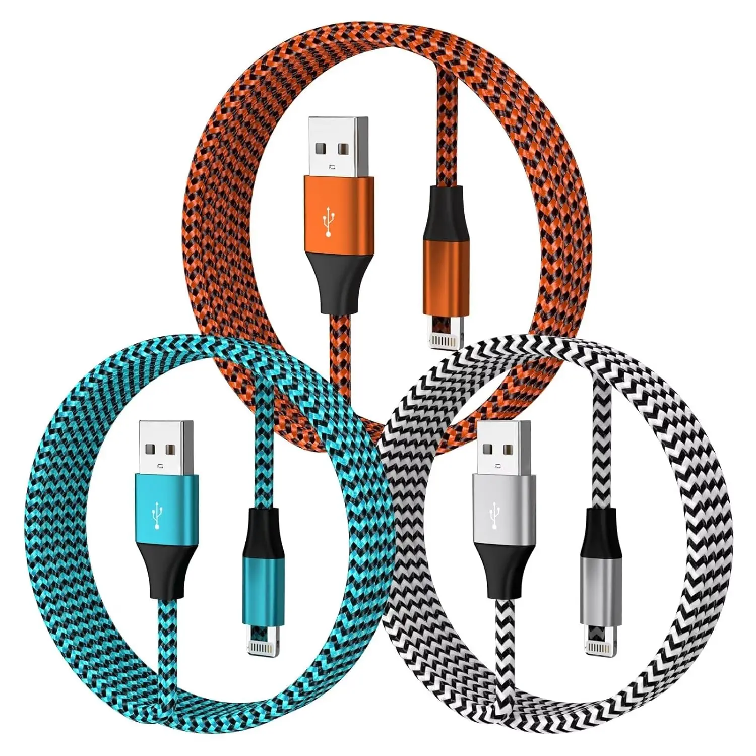 3 Pack 3FT iPhone Charger, iPhone Charger Fast Charging USB to Lightning Cable Nylon Braided iPhone Chargers Cord for iPhone 14 13 12 11 Pro Max Xr Xs 8 and More