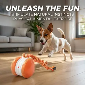 #SummerVibes #petlovers Interactive Ball – Random Moving Electric Toy with Rope for Small, Medium & Large | Fun & Boredom Relief motion-activated dog stimulation toy