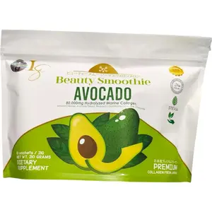 Luxe Beauty Smoothie Avocado with Hydrolyzed Marine Collagen Powder Drink, 10 Sachets