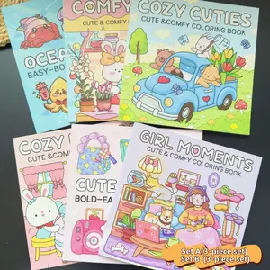 Simple Coloring Book Set for Adults and Kids, 3 Themed Color Books with Multiple Patterns, Perfect for Relaxation and Holiday Gifts