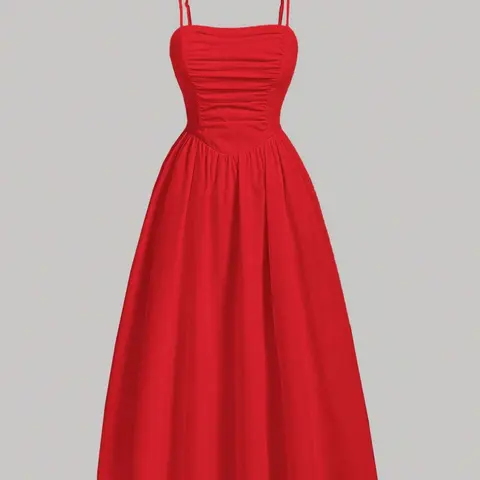 Women's Plain Sleeveless Spaghetti Strap Cami Dress, Sleeveless Dresses, Elegant Chic Dress for Party Holiday Wedding Guest, Ladies Clothes for All Seasons
