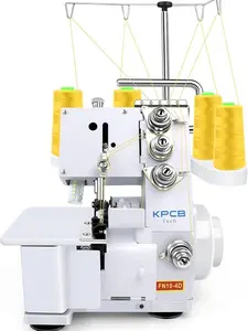 KPCB Serger Sewing Machine 3/4 Thread Overlock Machines with Accessories Kits (White)