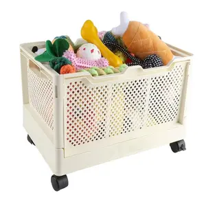 Collapsible Rolling Pet Toy Storage Bin for Dogs & Cats, Space-Saving Design, Easy to Clean, Durable Material, Perfect for Home Use