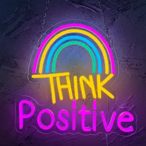 Rainbow Letter Neon Sign, USB Plug Powered LED Glowing Wall Mounted Neon Light, Decorative Lamp for Home Room Office School Decoration