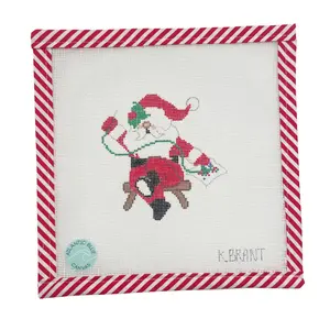 Needlepointing Santa