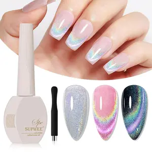 Rainbow Cat Eye Gel Polish - 15ml Holographic 9D Cat Eye with Magnetic Stick for a Glittery Iridescent Galaxy Effect Soak Off UV Lamp Perfect for Nail Art & DIY Manicures at Home