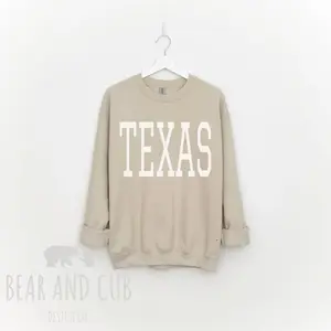 Oversized Texas Sweatshirt, Throwback Texas Crewneck Sweatshirt, Dallas Shirt, Texas Gift, College Student gift, Austin Shirt, Texas T-Shirt