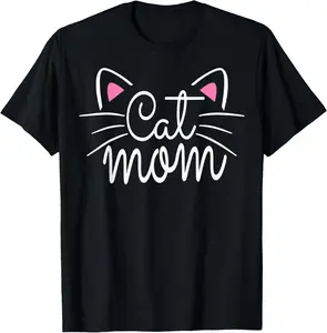 Cat Mom Happy Mothers Day For Cat Lovers Family Matching Vintage Graphic Tees Menswear Casual Cotton Streetwear T Shirts for Women