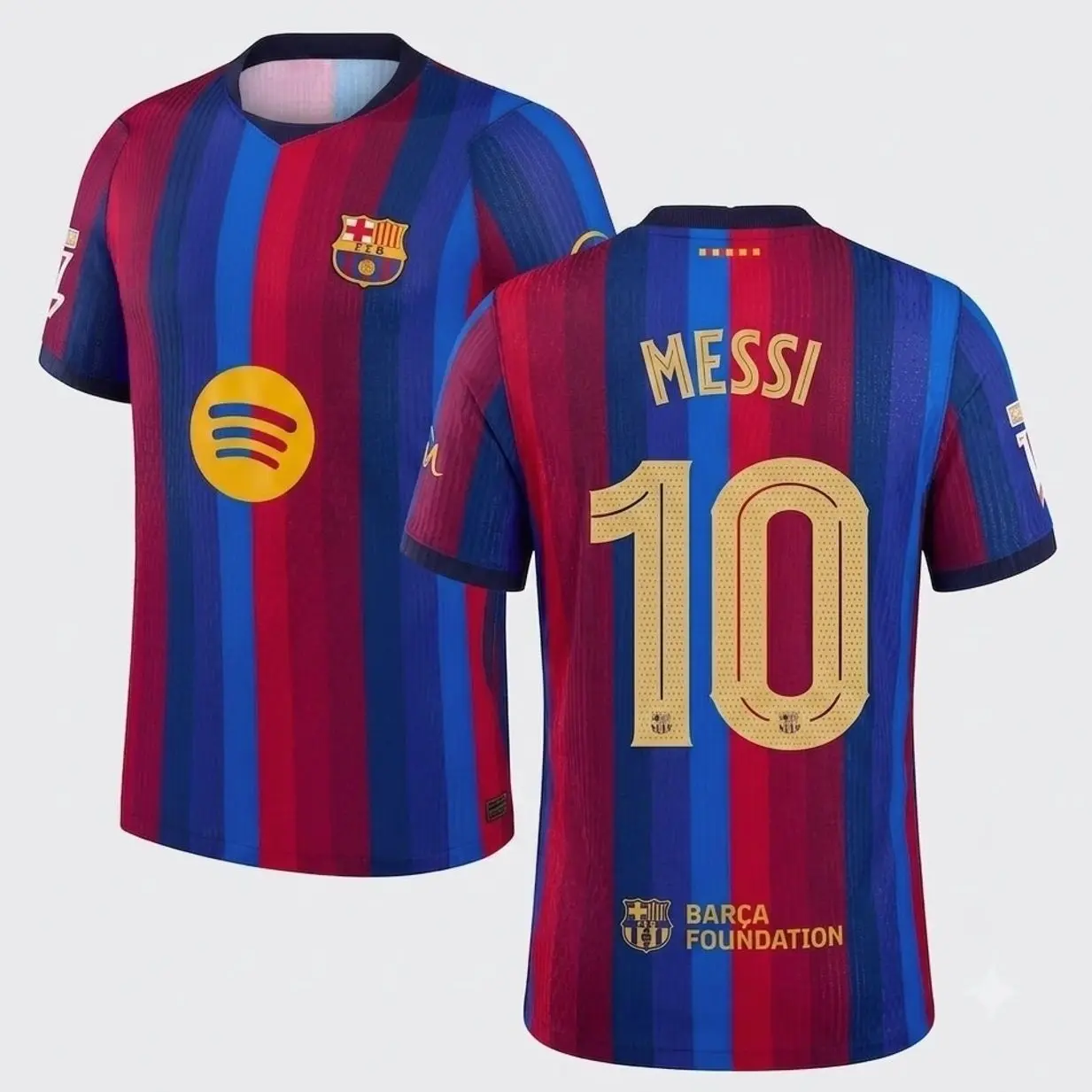 Unisex Soccer Jersey Blue Red Barce New Soccer Jersey #10 GOAT Messi Fan Style Football Shirt 2026/2027 La Liga