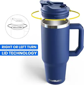 Thicc Buddy 40 oz Stainless Steel Vacuum Insulated Tumbler with Lid and Straw for Water - Travel Mug Cupholder Friendly - Drinkware, Flasks