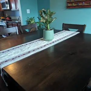 Mexican Woven Table Runner/Mother's Day Gift Spring Summer Colorful Table Runner/Oaxaca Artesania Decor/Macrame Table Runner/Boho Wedding