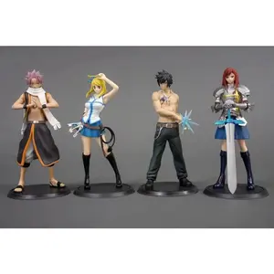 1 Pcs FAIRY TAIL Action Figures Natsu Gray Lucy Erza PVC Model EARTH LAND Magic World Collection Kid Gift Toy