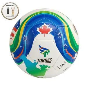 Tri-Nation Classic Ball, Size 5 Soccer Ball 2026 North America Edition,Thermally Bonded / Machine Sewn Premium Football with Pump & Keychain Openner Gift Set, Seamless PU Professional Training Ball,  Unity Landmark Map Design Sports Gift