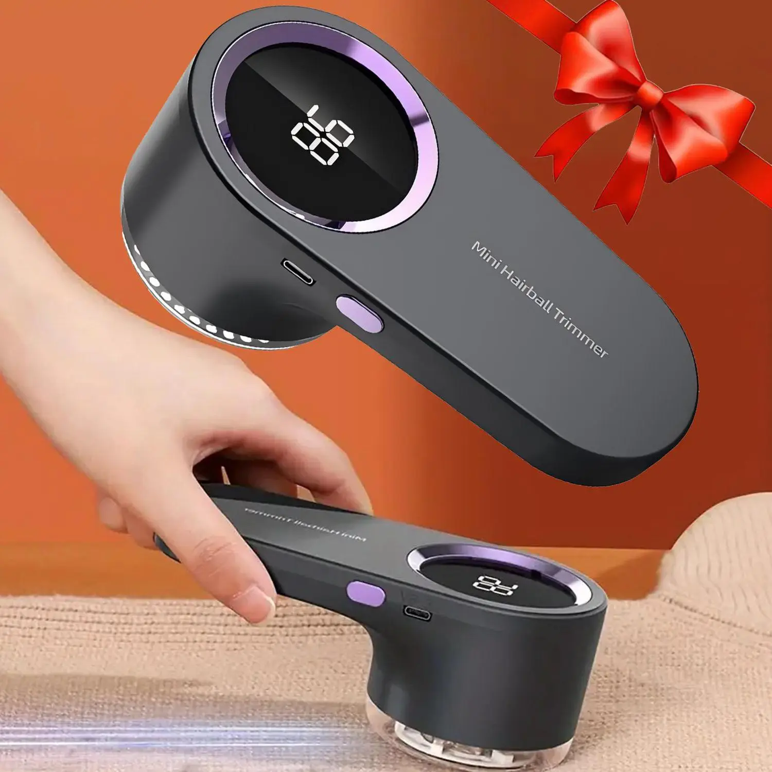 USB Rechargeable Electric Lint Remover, 1 Count Household Fabric Shaver, Digital LED Display Lint Remover for Clothes, Blanket, Plush Dolls, Fuzz