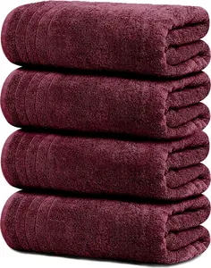 Pack of 4 Extra Large Bath Towels 30 x 60 Inches, 100% Cotton, Quicker to Dry, Super Soft & Absorbent, Perfect for Bathroom