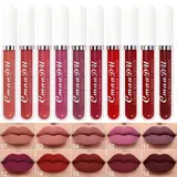 10 Pcs Matte Lipstick Cosmetic Long Lasting Waterproof Lip Glaze Nonstick Easy To Apply Long Lasting Lipgloss Suitable For Beginners Beauty Makeup