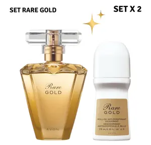 Rare Gold Perfume & Roll-On Deodorant Set By Avon | 2-Piece Fragrance Collection